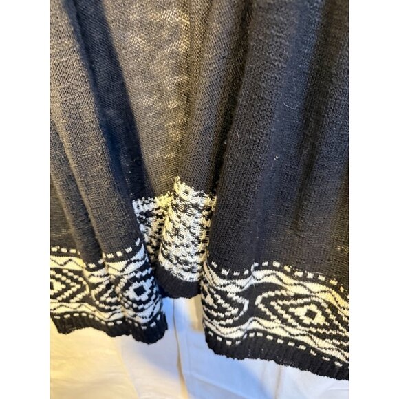 Torrid Sweater Knit Duster Long Length Womens Plus Size 6 6X 5X Black White Cozy - Picture 3 of 4